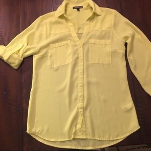Express Citron Button Up Blouse.